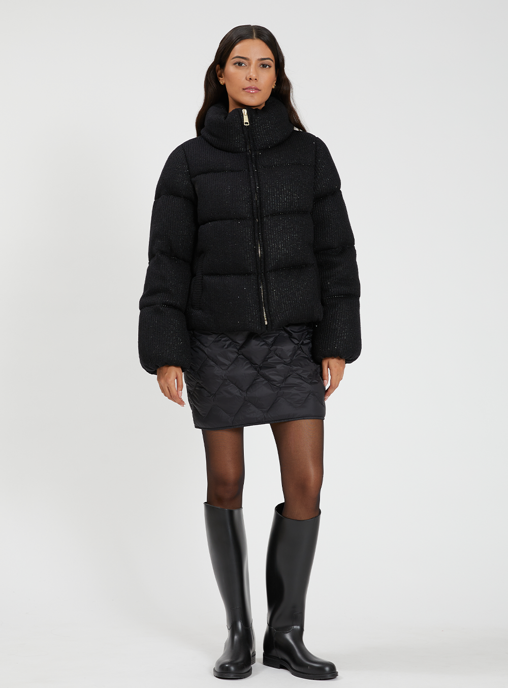 ジャケット・アウター DIANTE Accent color knit docking puffy KENSINGTON TWEED | TWEED PUFFER – Nicole Benisti