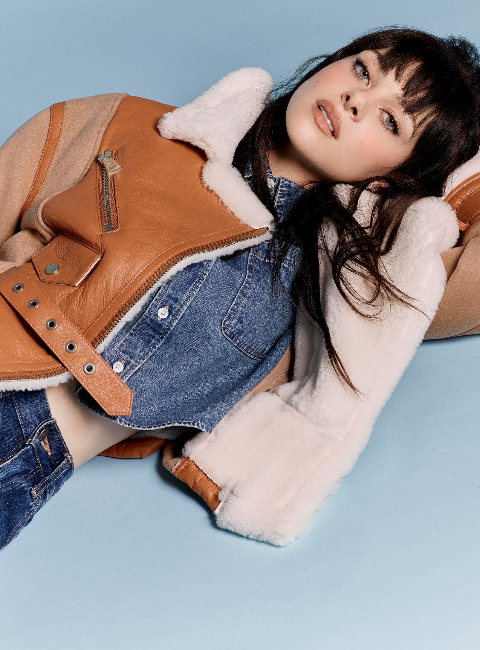 andmary ♡ Nicole fur belt jacket andmary Nicole fur belt jacket skirt